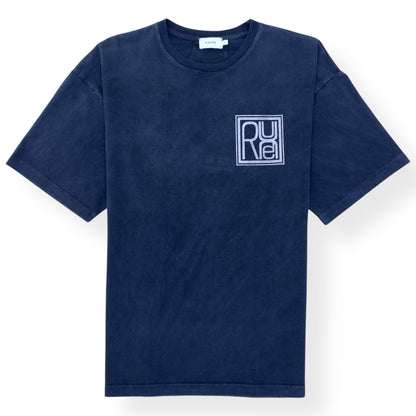 RHUDE SQUARE LOGO T-SHIRT VINTAGE BLUE L | Large, Blue