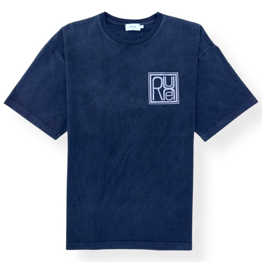 RHUDE SQUARE LOGO T-SHIRT VINTAGE BLUE L | Large, Blue