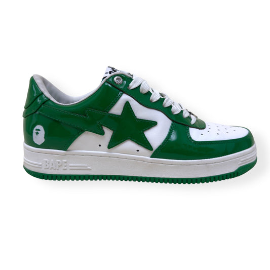 A BATHING APE BAPE STA LOW TOP SNEAKER GREEN / WHITE UK8.5 | UK 8.5, Green