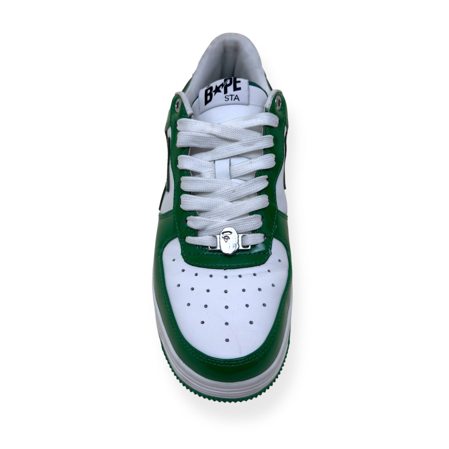 A BATHING APE BAPE STA LOW TOP SNEAKER GREEN / WHITE UK8.5 | UK 8.5, Green