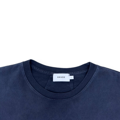 RHUDE SQUARE LOGO T-SHIRT VINTAGE BLUE L | Large, Blue