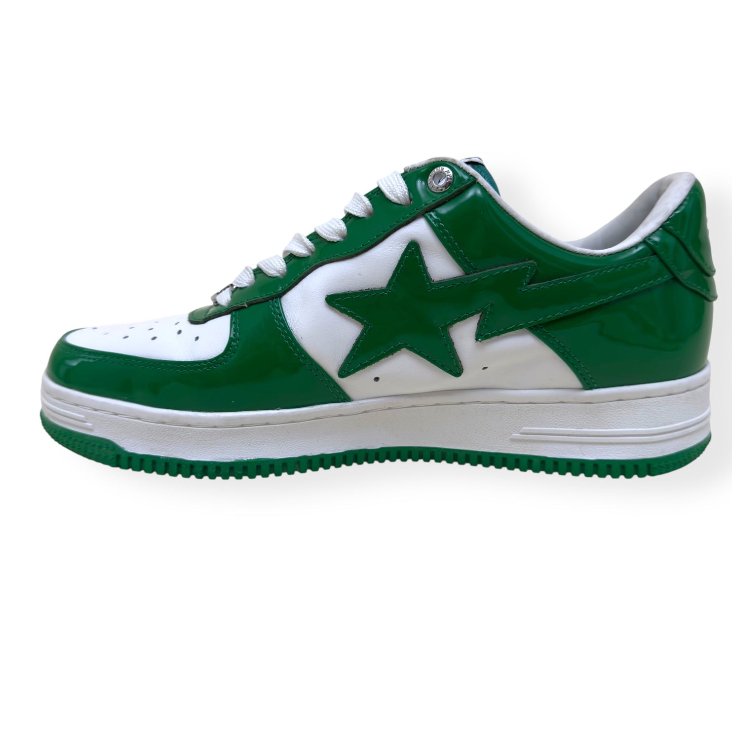 A BATHING APE BAPE STA LOW TOP SNEAKER GREEN / WHITE UK8.5 | UK 8.5, Green