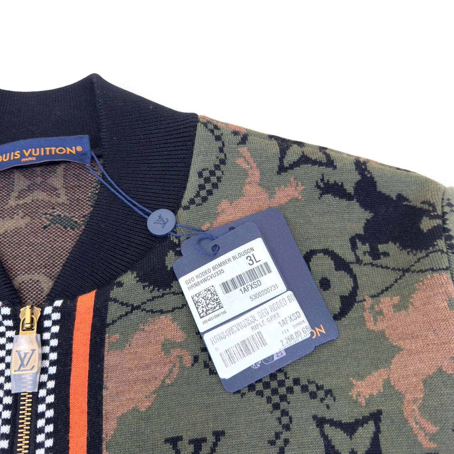LOUIS VUITTON WOOL BOMBER BLOUSON LUXURY GREEN XXL | XXL, Green