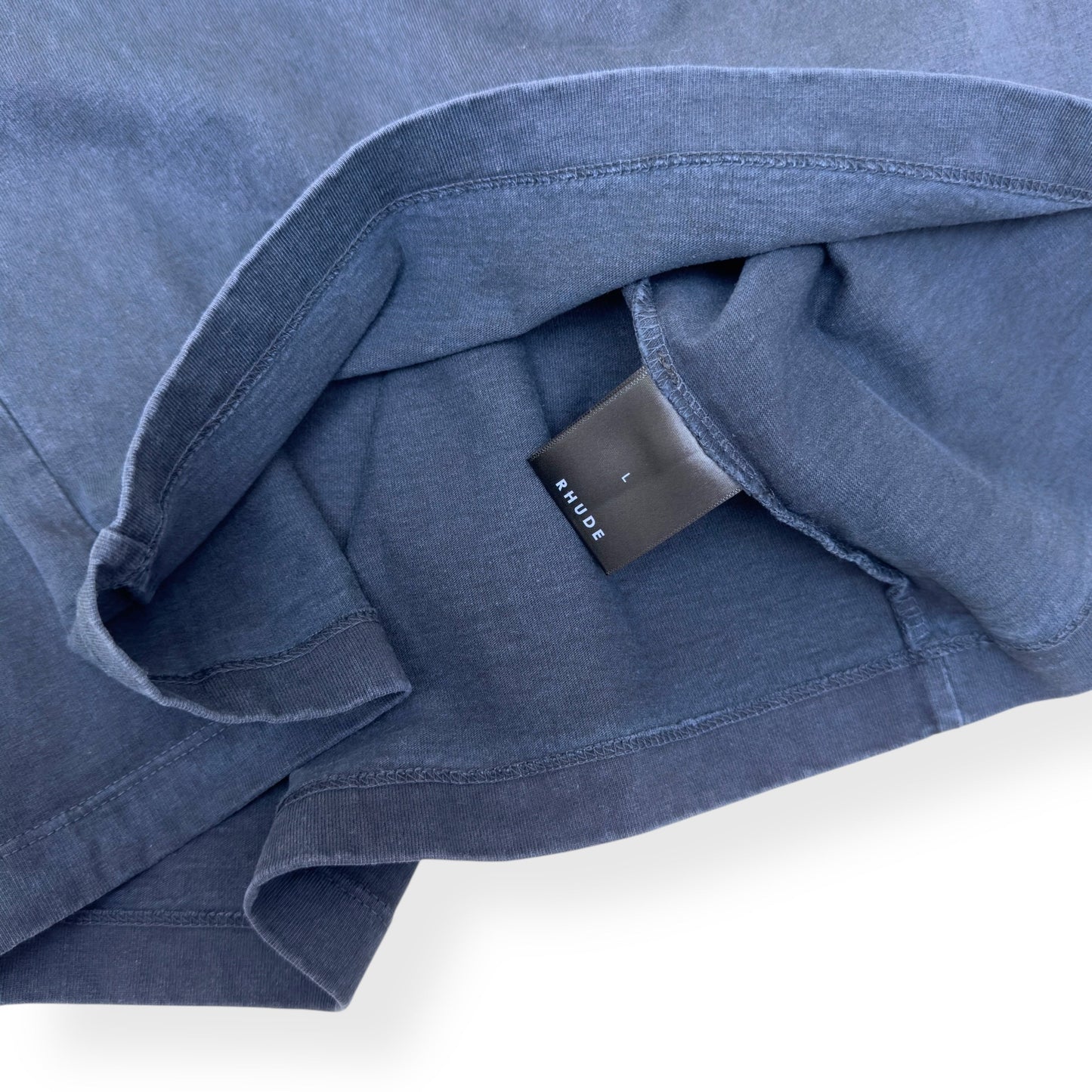 RHUDE SQUARE LOGO T-SHIRT VINTAGE BLUE L | Large, Blue