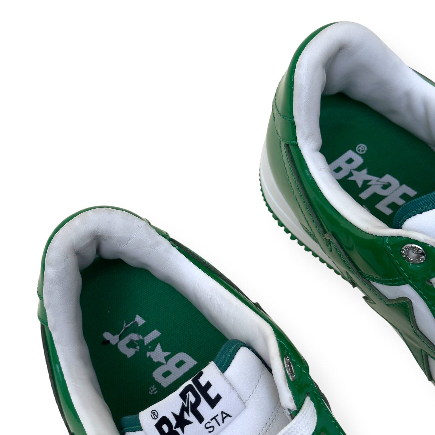 A BATHING APE BAPE STA LOW TOP SNEAKER GREEN / WHITE UK8.5 | UK 8.5, Green