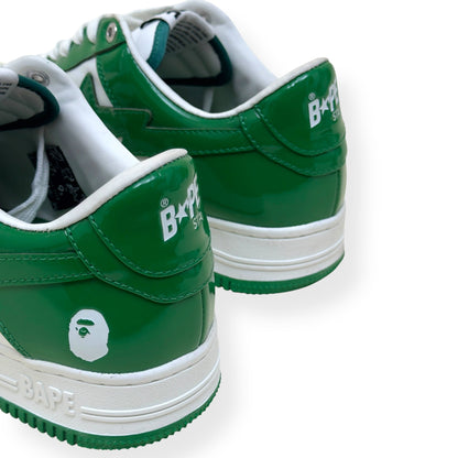 A BATHING APE BAPE STA LOW TOP SNEAKER GREEN / WHITE UK8.5 | UK 8.5, Green