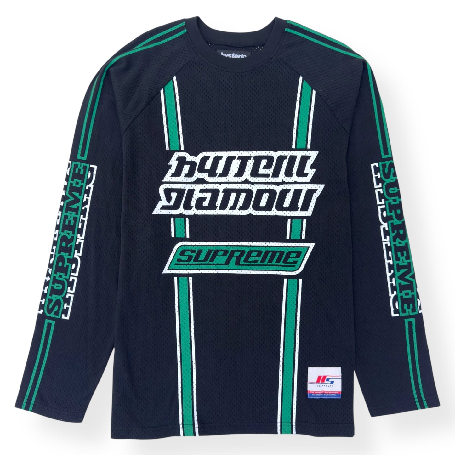 SUPREME X HYSTERIC GLAMOUR LONG-SLEEVE MESH JERSEY BLACK / GREEN XL | XL, Black