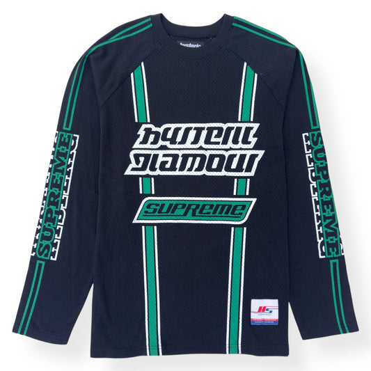 SUPREME X HYSTERIC GLAMOUR LONG-SLEEVE MESH JERSEY BLACK / GREEN XL | XL, Black