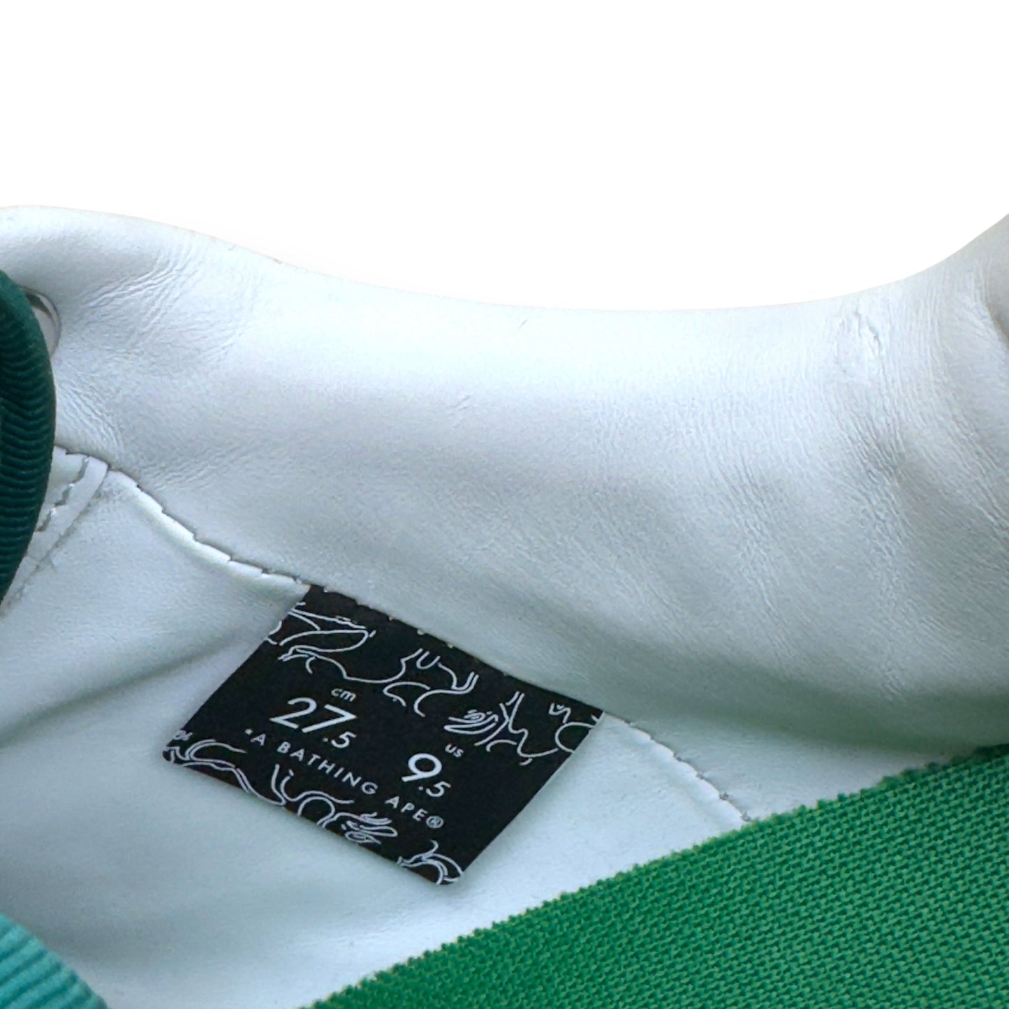 A BATHING APE BAPE STA LOW TOP SNEAKER GREEN / WHITE UK8.5 | UK 8.5, Green