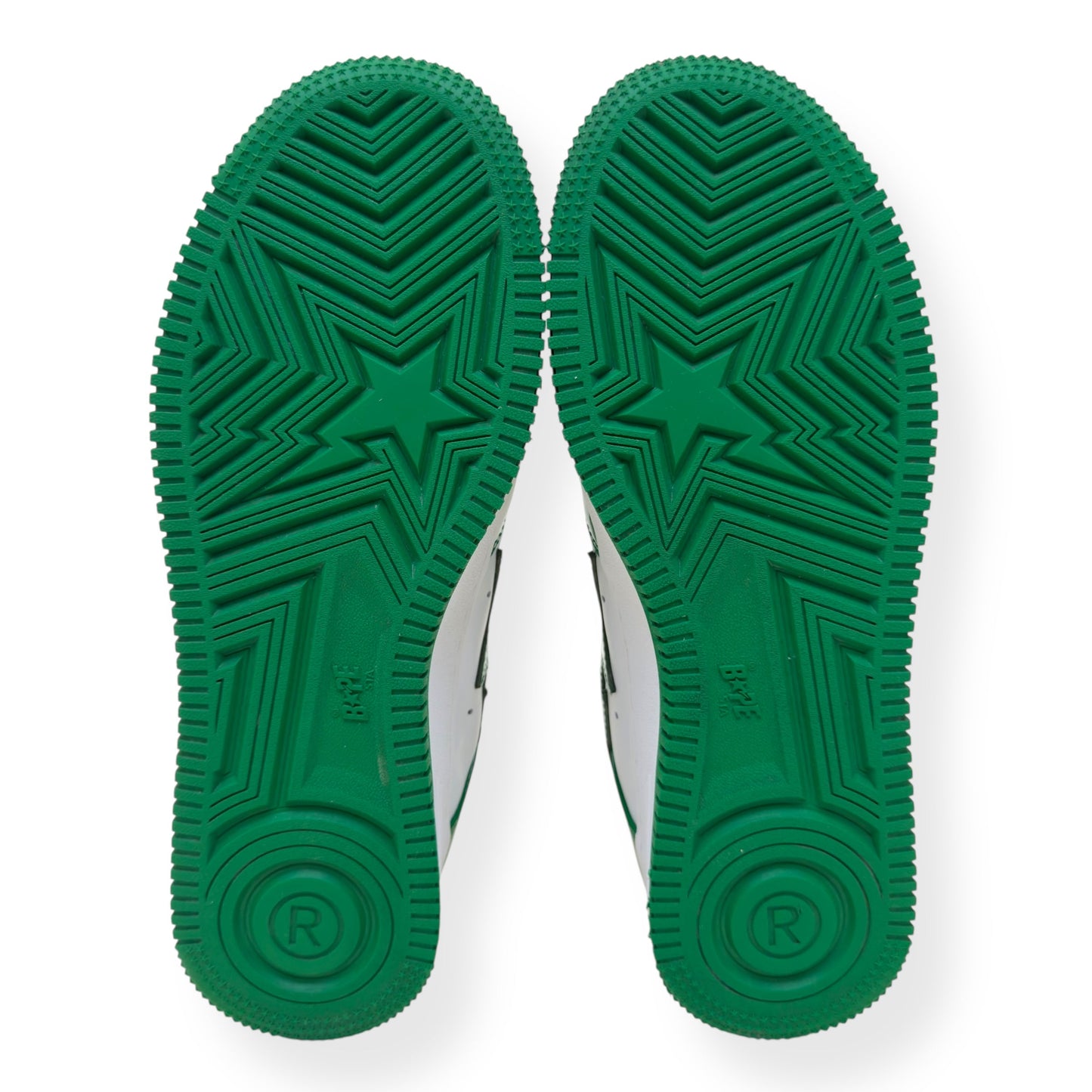 A BATHING APE BAPE STA LOW TOP SNEAKER GREEN / WHITE UK8.5 | UK 8.5, Green