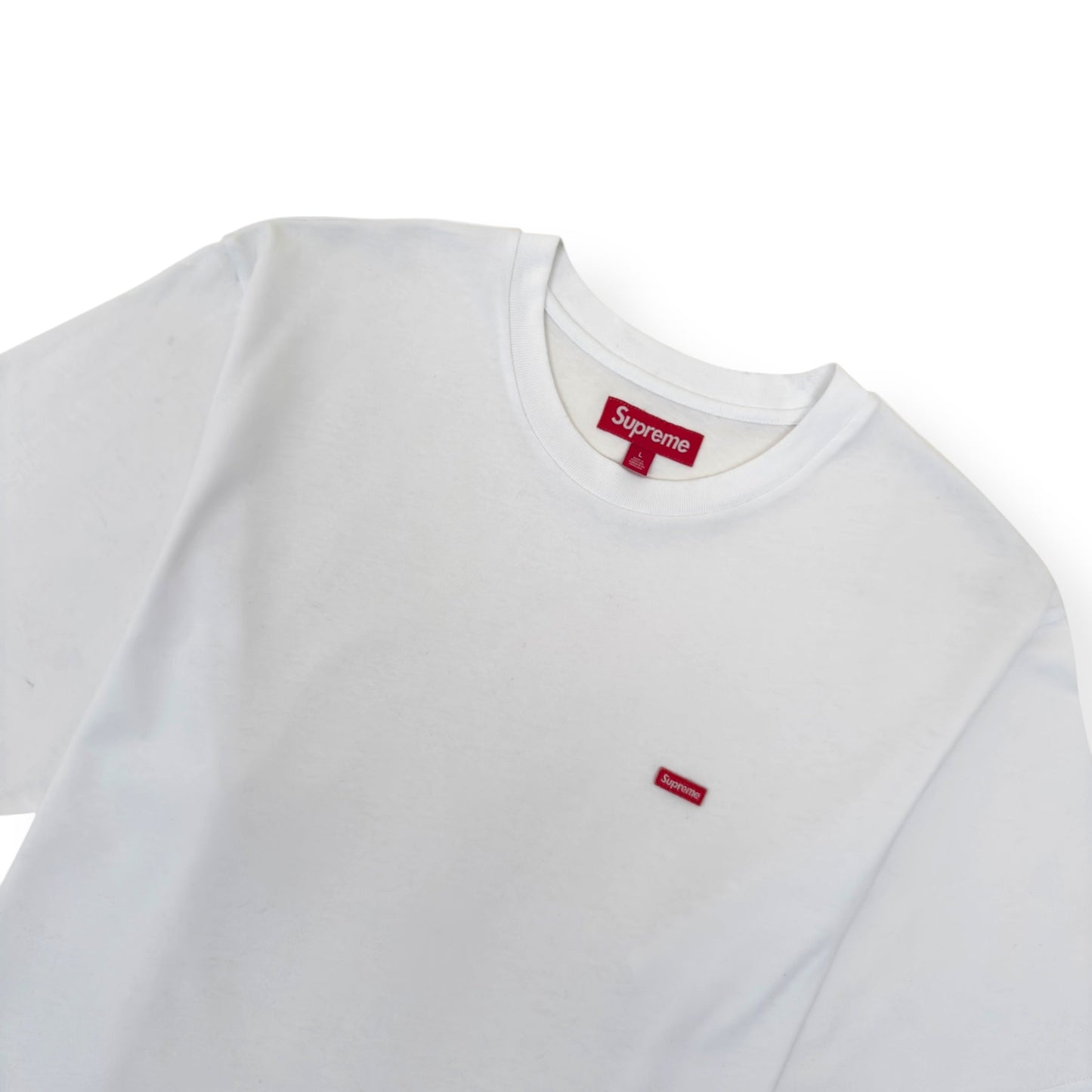 SUPREME SMALL BOX LOGO COTTON T-SHIRT WHITE / RED L | Large, Red