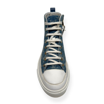 LOUIS VUITTON LV STELLAR HIGH TOP DENIM MONOGRAM SNEAKER BLUE / WHITE 37.5 / UK4.5 | UK 4.5, Blue