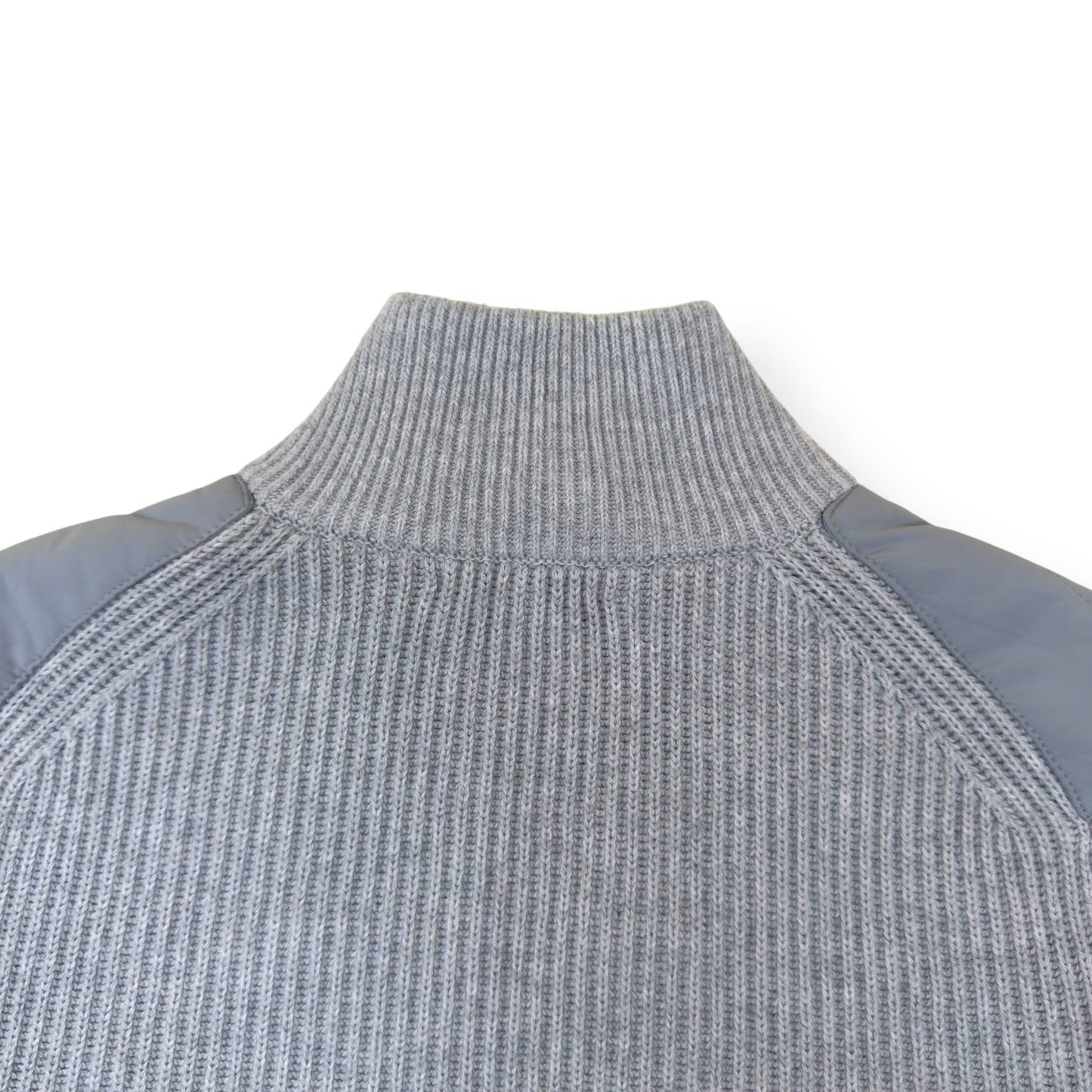 REISS TRAINER HYBRID QUILTED / RIBBED ZIP-THROUGH JACKET GREY S | Small, Grey