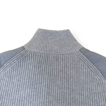 REISS TRAINER HYBRID QUILTED / RIBBED ZIP-THROUGH JACKET GREY S | Small, Grey