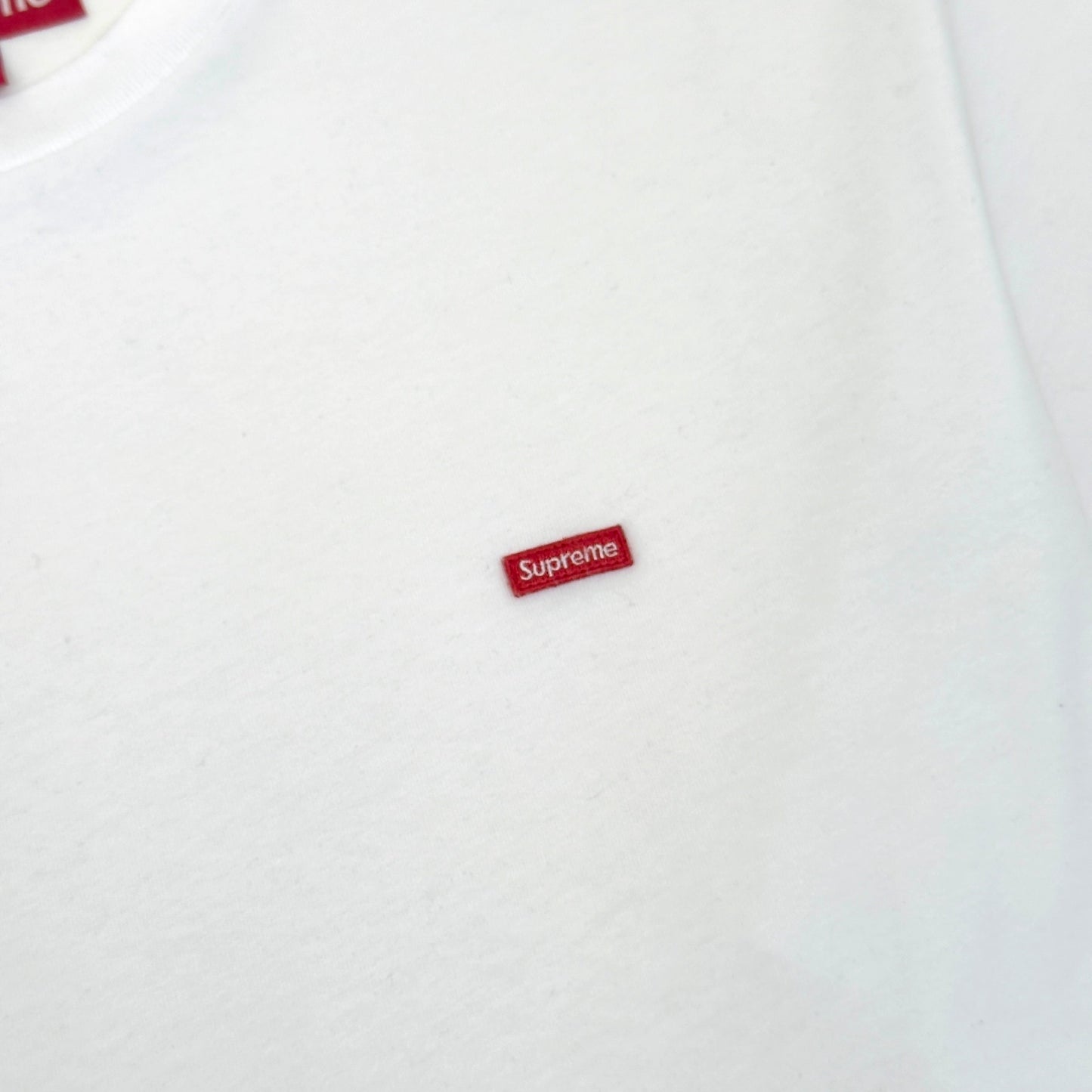 SUPREME SMALL BOX LOGO COTTON T-SHIRT WHITE / RED L | Large, Red