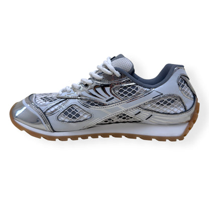 BOTTEGA VENETA TECHNICAL MESH ORBIT SNEAKER SILVER / WHITE 42 / UK8 | UK 8, Silver