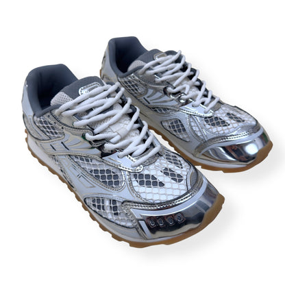 BOTTEGA VENETA TECHNICAL MESH ORBIT SNEAKER SILVER / WHITE 42 / UK8 | UK 8, Silver