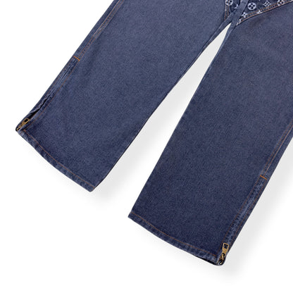 LOUIS VUITTON MONOGRAM FLOWER DENIM JEANS BLACK / GREY W34” | W34, Black