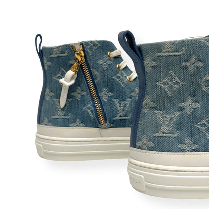 LOUIS VUITTON LV STELLAR HIGH TOP DENIM MONOGRAM SNEAKER BLUE / WHITE 37.5 / UK4.5 | UK 4.5, Blue