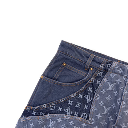 LOUIS VUITTON MONOGRAM FLOWER DENIM JEANS BLACK / GREY W34” | W34, Black