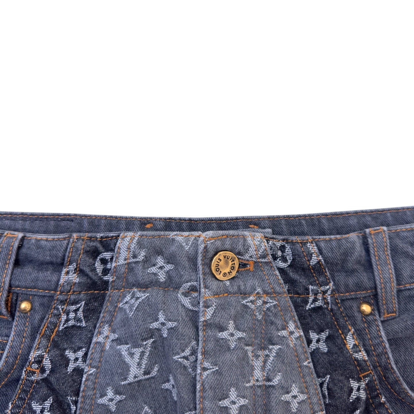 LOUIS VUITTON MONOGRAM FLOWER DENIM JEANS BLACK / GREY W34” | W34, Black