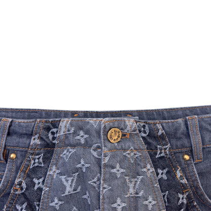 LOUIS VUITTON MONOGRAM FLOWER DENIM JEANS BLACK / GREY W34” | W34, Black