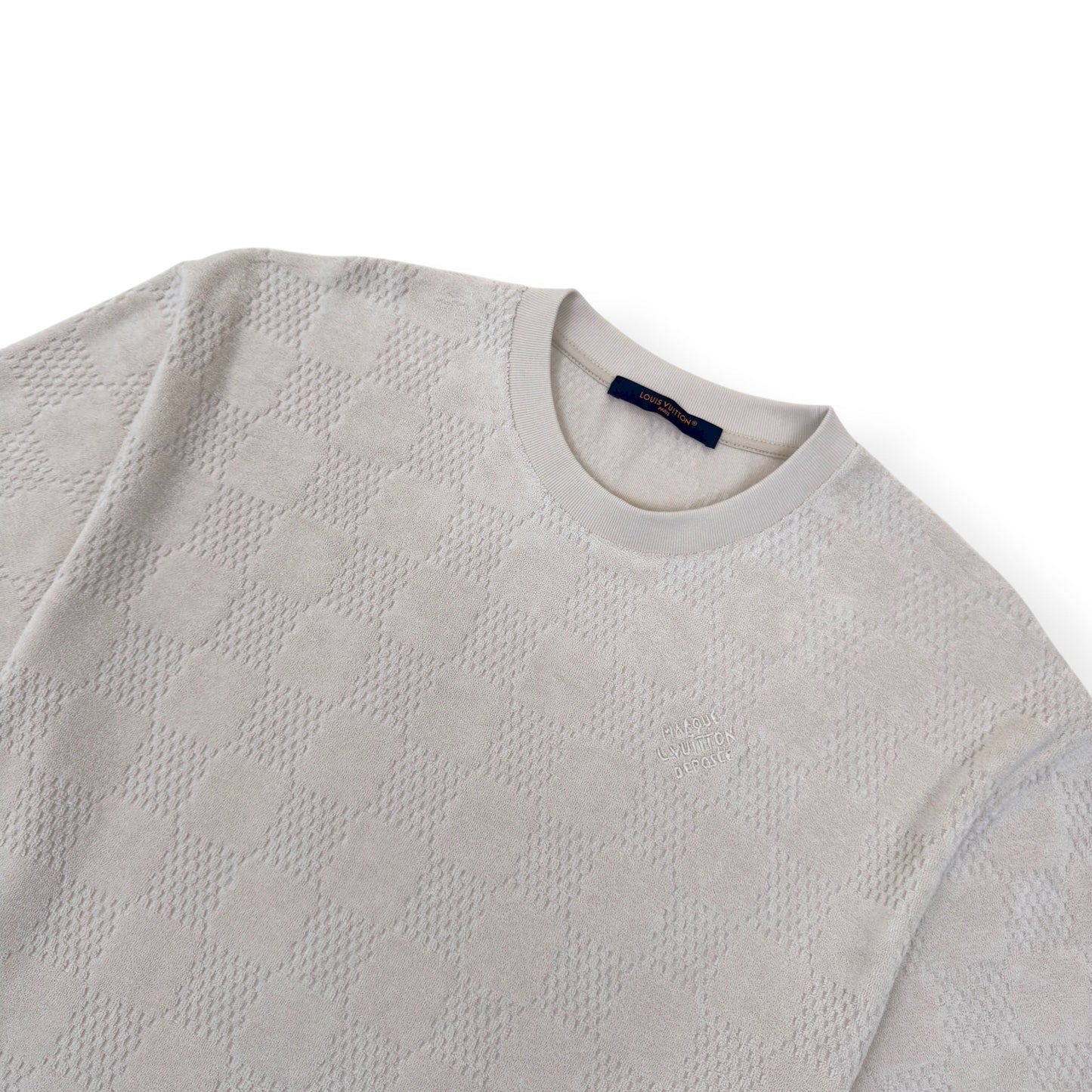 LOUIS VUITTON DAMIER FRENCH TERRY T-SHIRT LUXURY BEIGE XL | XL, Beige