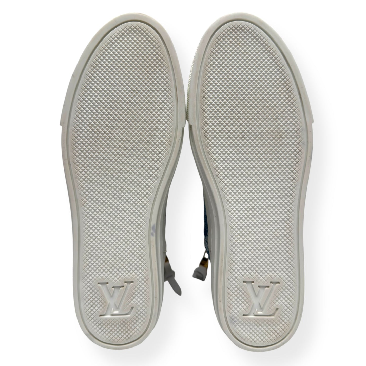 LOUIS VUITTON LV STELLAR HIGH TOP DENIM MONOGRAM SNEAKER BLUE / WHITE 37.5 / UK4.5 | UK 4.5, Blue