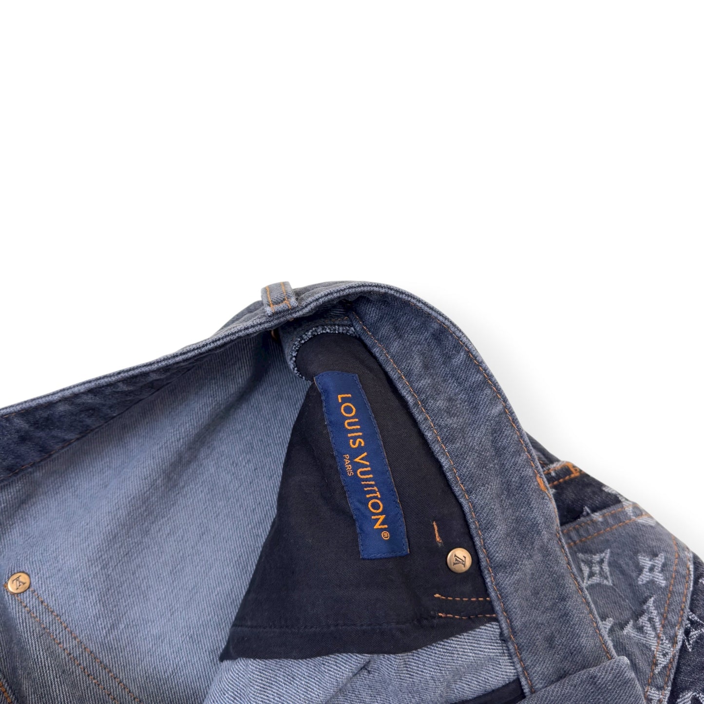 LOUIS VUITTON MONOGRAM FLOWER DENIM JEANS BLACK / GREY W34” | W34, Black