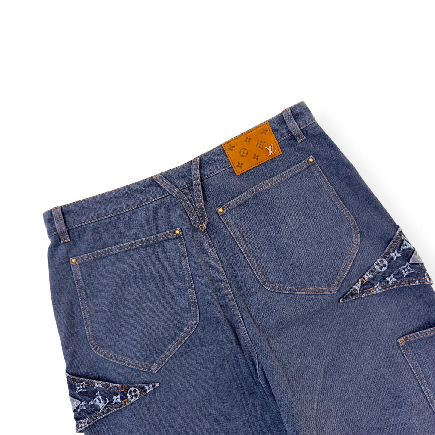 LOUIS VUITTON MONOGRAM FLOWER DENIM JEANS BLACK / GREY W34” | W34, Black