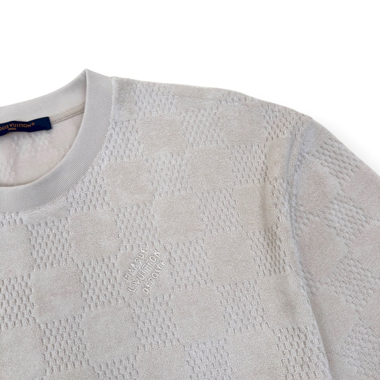 LOUIS VUITTON DAMIER FRENCH TERRY T-SHIRT LUXURY BEIGE XL | XL, Beige
