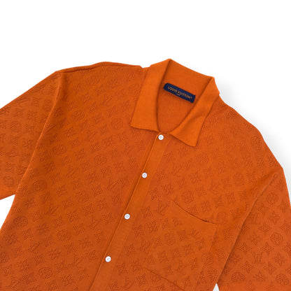 LOUIS VUITTON MONOGRAM POINTELLE COTTON SHIRT LUXURY ORANGE XL | XL, Orange