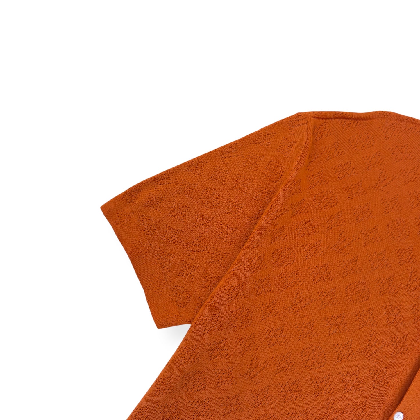 LOUIS VUITTON MONOGRAM POINTELLE COTTON SHIRT LUXURY ORANGE XL | XL, Orange