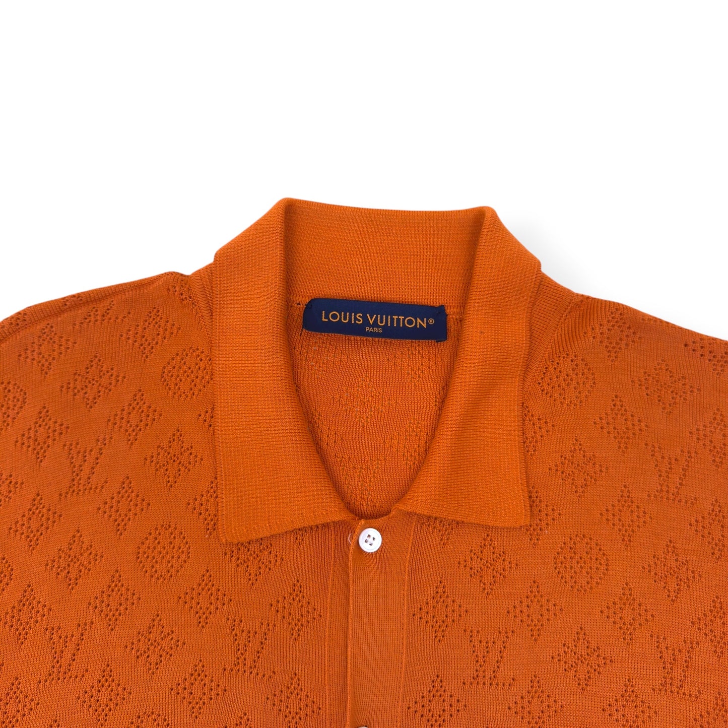 LOUIS VUITTON MONOGRAM POINTELLE COTTON SHIRT LUXURY ORANGE XL | XL, Orange