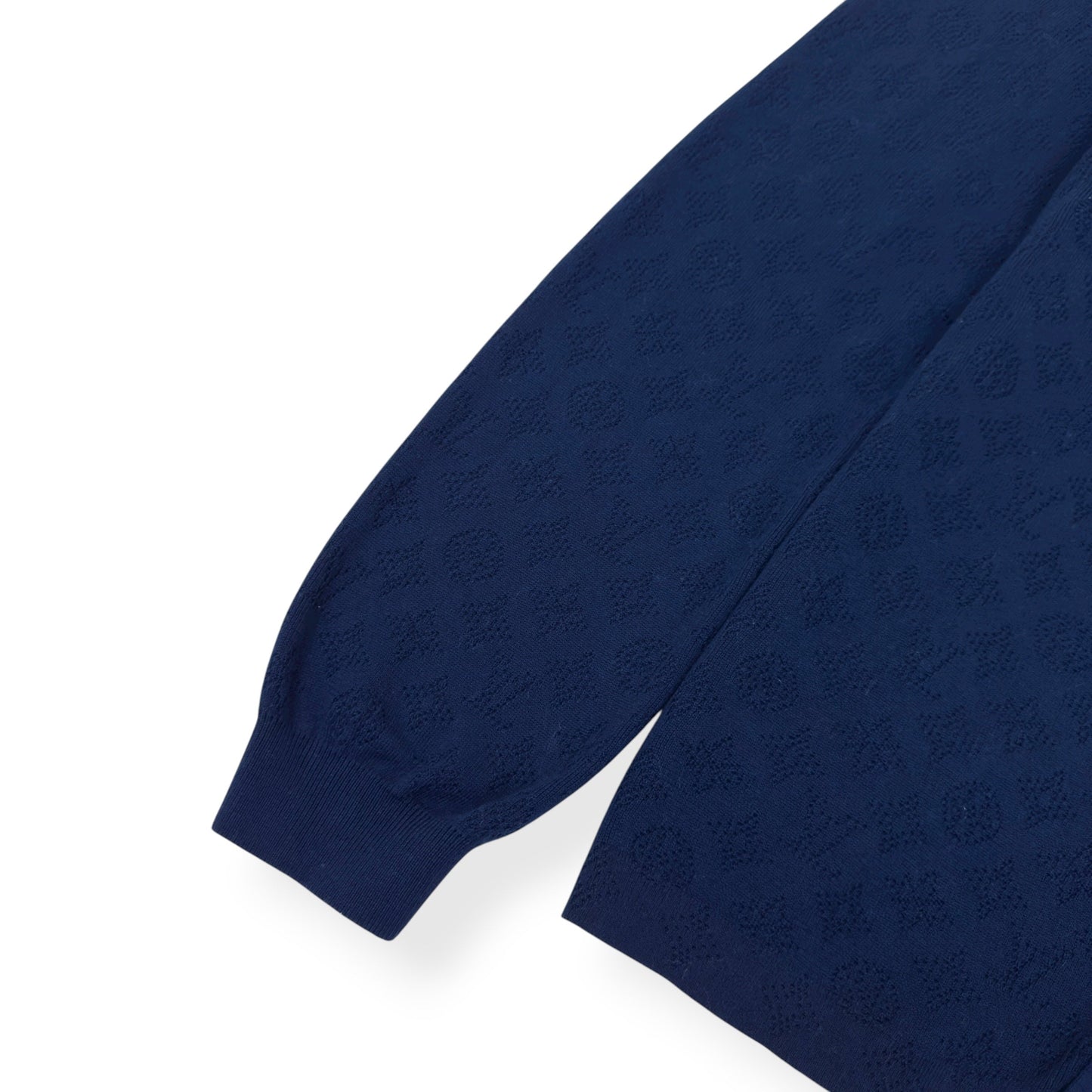 LOUIS VUITTON MONOGRAM POINTELLE COTTON OVERSHIRT LUXURY BLUE XL | XL, Blue