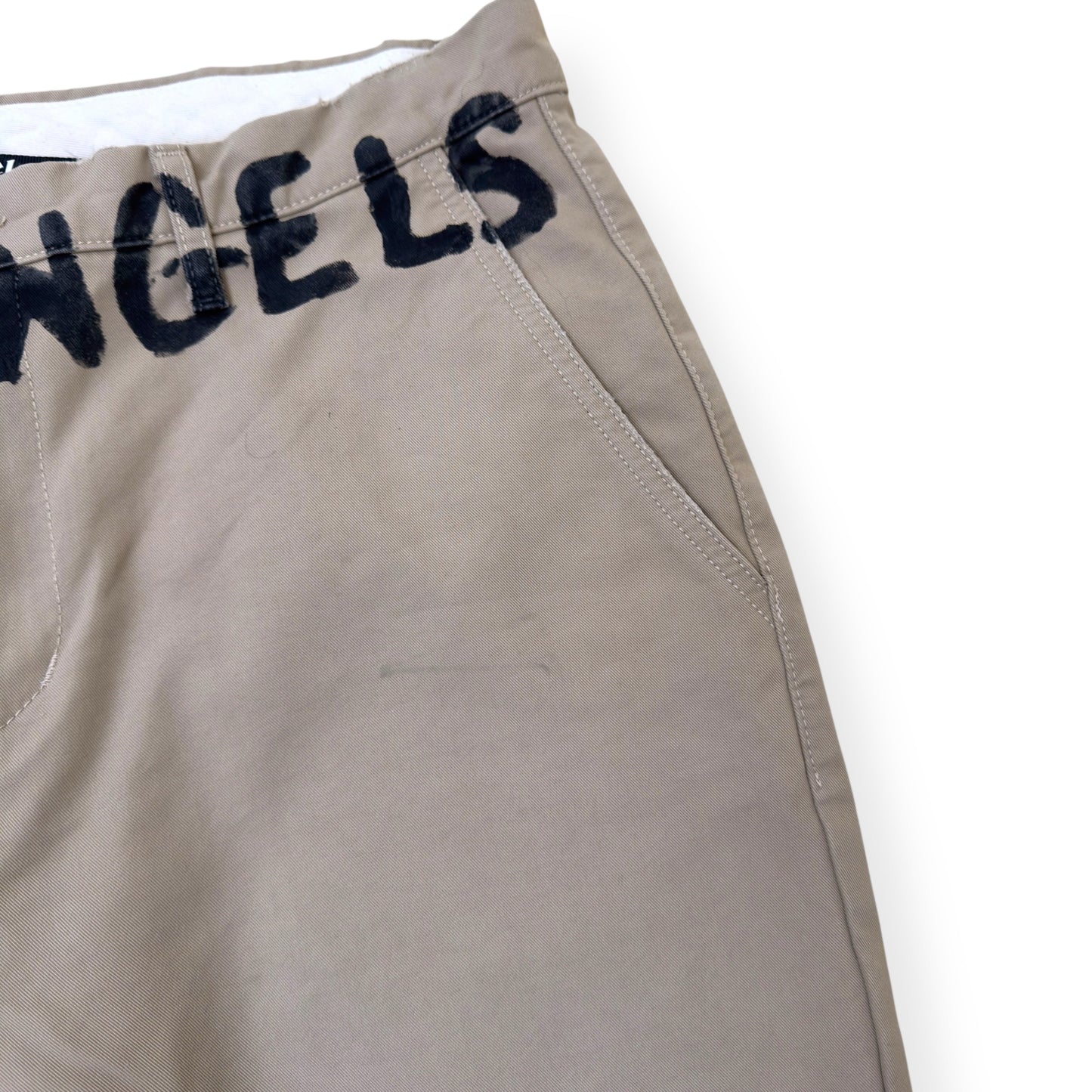 PALM ANGELS SEASONAL LOGO CHINO TROUSERS BEIGE / BLACK L | Large, Beige