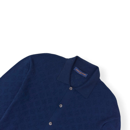 LOUIS VUITTON MONOGRAM POINTELLE COTTON OVERSHIRT LUXURY BLUE XL | XL, Blue