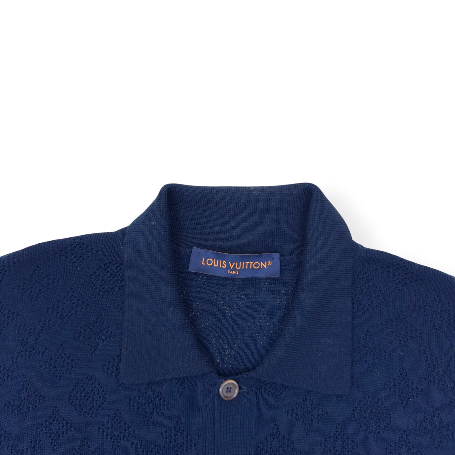 LOUIS VUITTON MONOGRAM POINTELLE COTTON OVERSHIRT LUXURY BLUE XL | XL, Blue