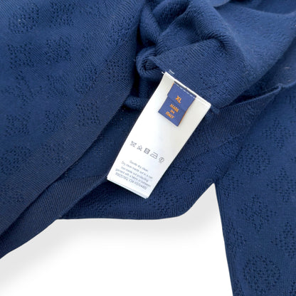 LOUIS VUITTON MONOGRAM POINTELLE COTTON OVERSHIRT LUXURY BLUE XL | XL, Blue
