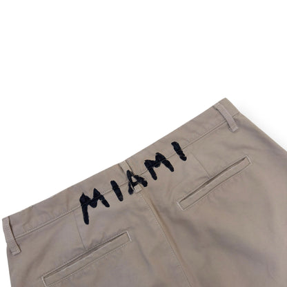 PALM ANGELS SEASONAL LOGO CHINO TROUSERS BEIGE / BLACK L | Large, Beige