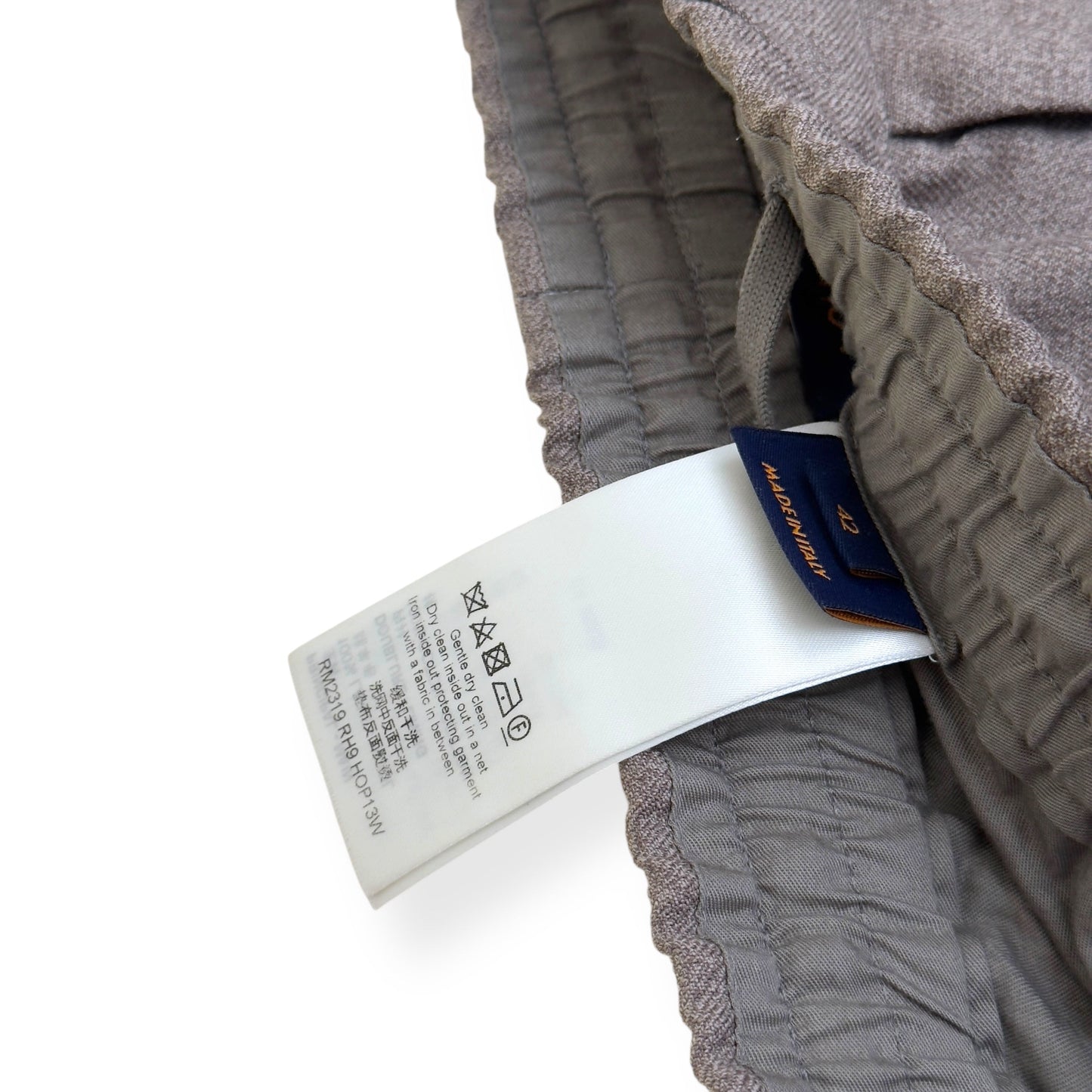 LOUIS VUITTON WOOL STRAIGHT LEG TROUSERS BEIGE 42 / M | Medium, Beige