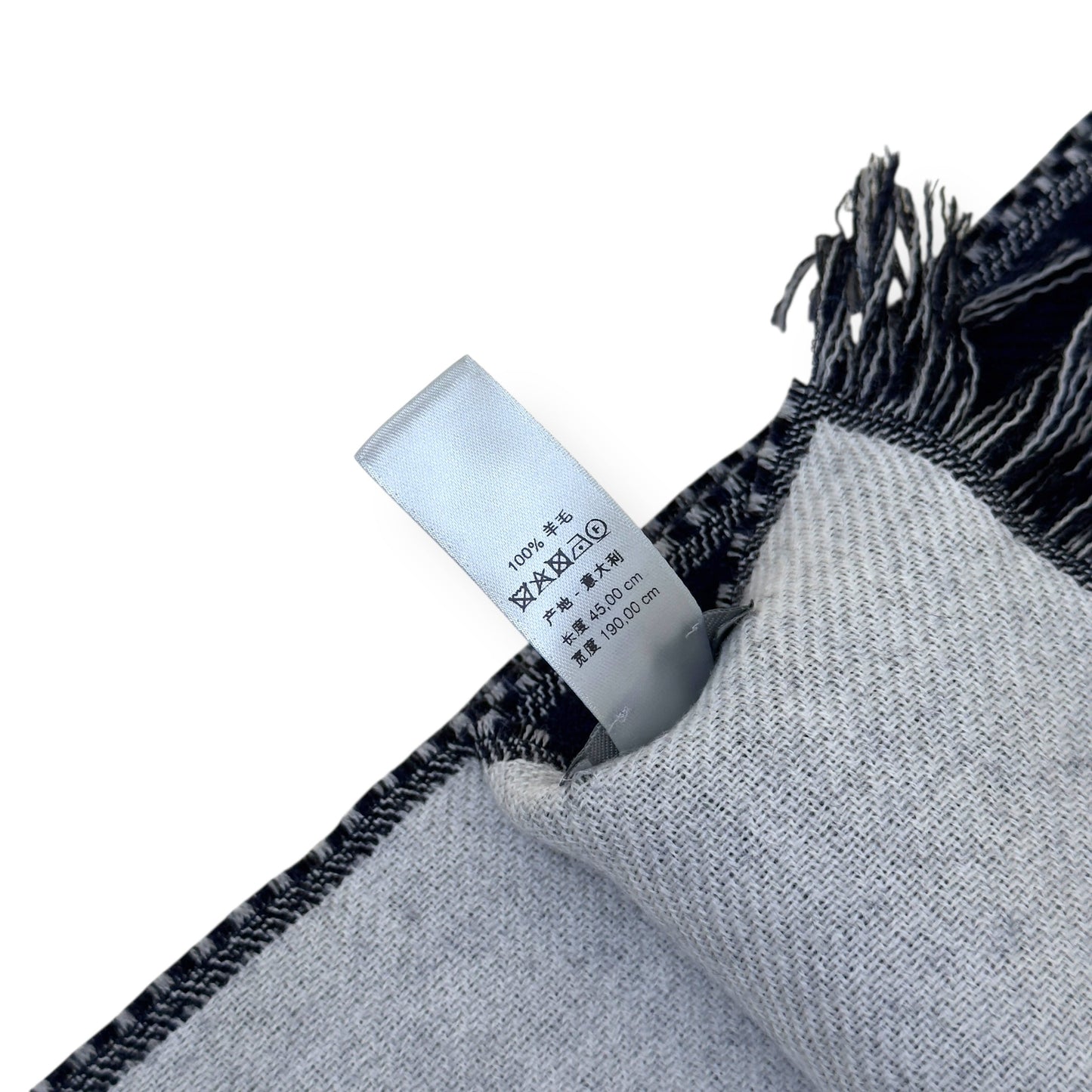 DIOR CD HEART PATTERN WOOL SCARF NAVY | O/S, Navy