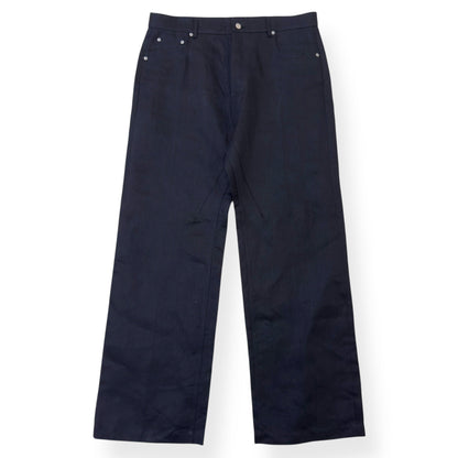 RICK OWENS SS25 HOLLYWOOD GETH LINEN TROUSERS BLACK W36” | XL, Black