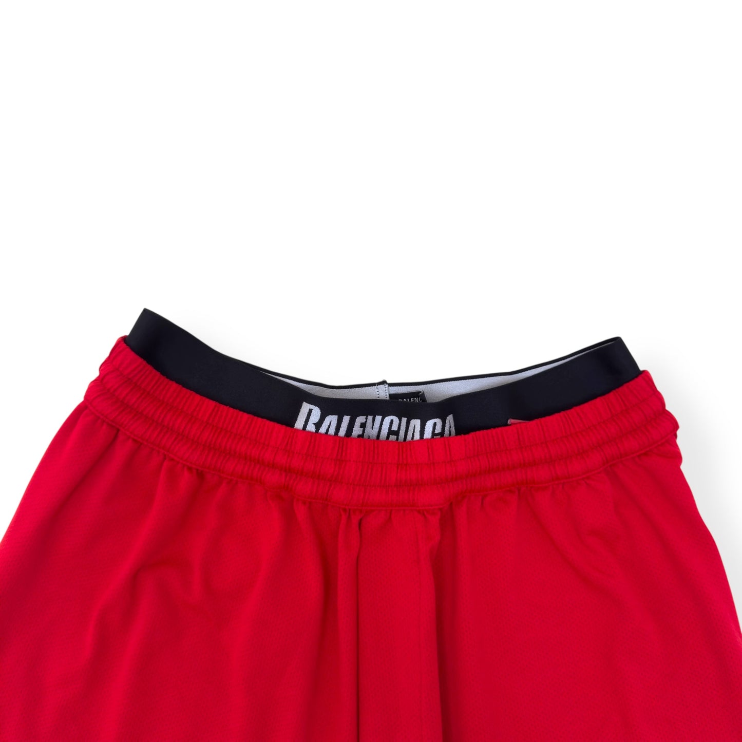 BALENCIAGA TECHNICAL-MESH JERSEY SWIM SHORTS RED / BLACK M | Medium, Black