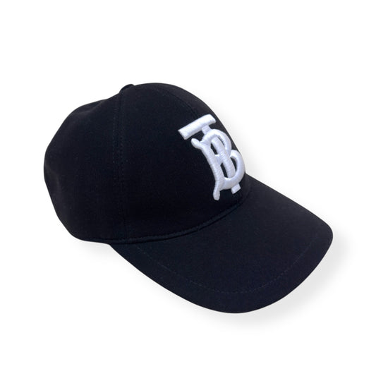 BURBERRY COTTON-TWILL BASEBALL CAP BLACK / WHITE S | O/S, Black