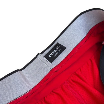 BALENCIAGA TECHNICAL-MESH JERSEY SWIM SHORTS RED / BLACK M | Medium, Black
