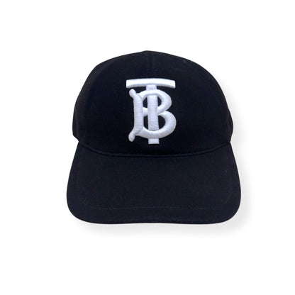 BURBERRY COTTON-TWILL BASEBALL CAP BLACK / WHITE S | O/S, Black