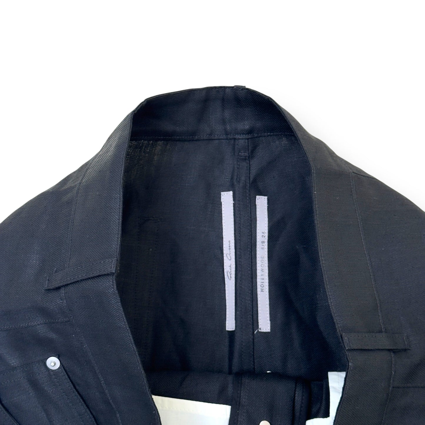 RICK OWENS SS25 HOLLYWOOD GETH LINEN TROUSERS BLACK W36” | XL, Black