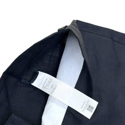 RICK OWENS SS25 HOLLYWOOD GETH LINEN TROUSERS BLACK W36” | XL, Black
