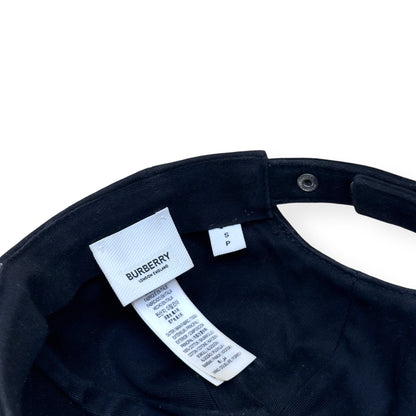 BURBERRY COTTON-TWILL BASEBALL CAP BLACK / WHITE S | O/S, Black